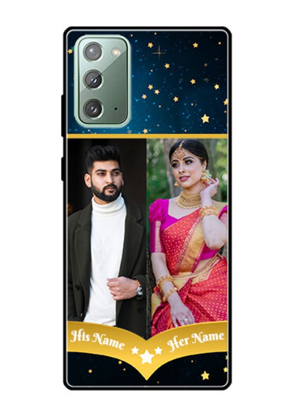 Galaxy Note 20 Custom Glass Phone Case  - Galaxy Stars Backdrop Design