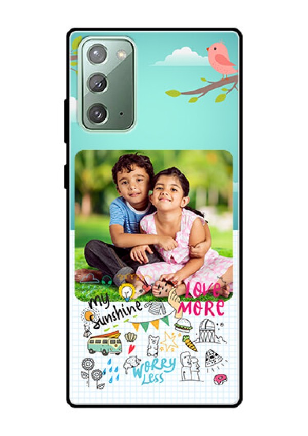 Galaxy Note 20 Photo Printing on Glass Case  - Doodle love Design