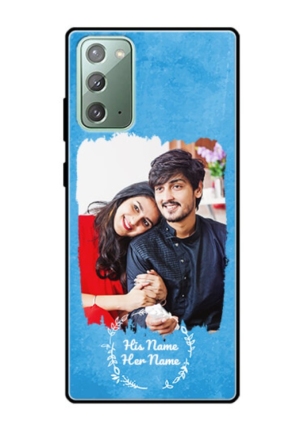 Galaxy Note 20 Custom Glass Phone Case - Blue Color Vintage Design