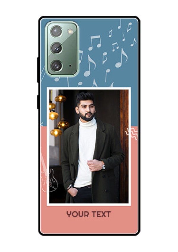 Galaxy Note 20 Photo Printing on Glass Case  - with Color Musical Note Design