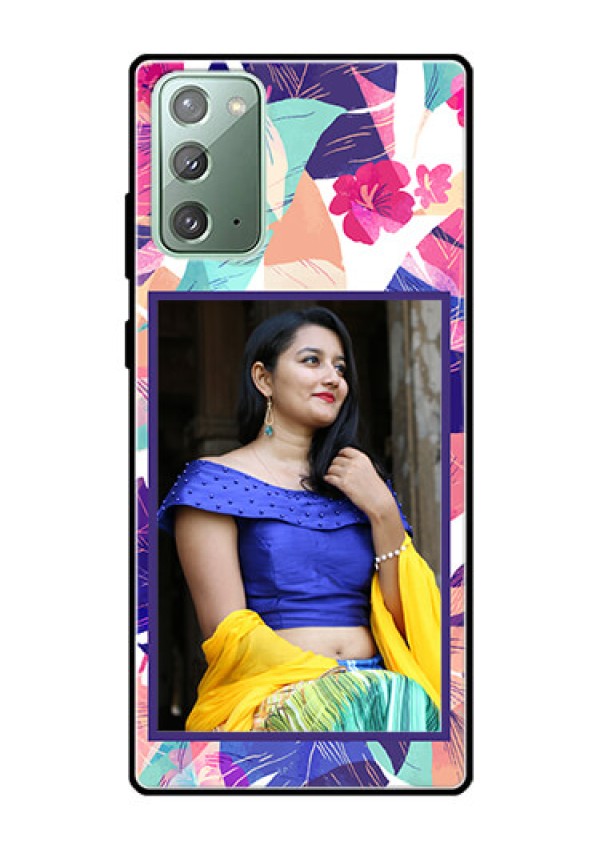 Galaxy Note 20 Custom Glass Mobile Case  - Abstract Floral Design