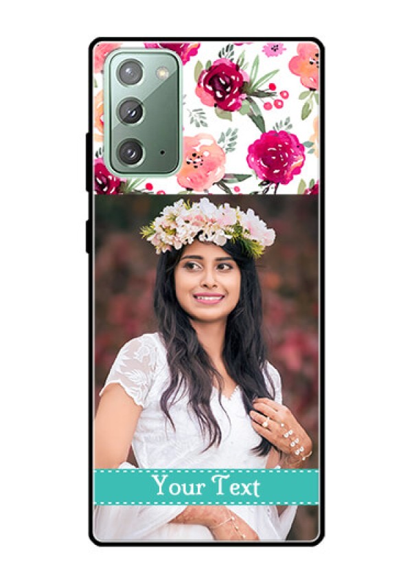 Galaxy Note 20 Custom Glass Phone Case  - Watercolor Floral Design