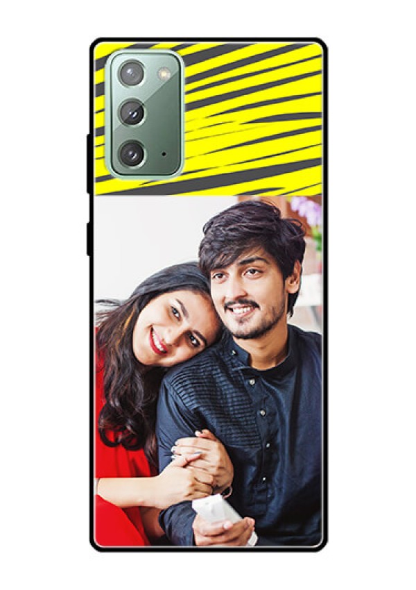 Galaxy Note 20 Photo Printing on Glass Case  - Yellow Abstract Design
