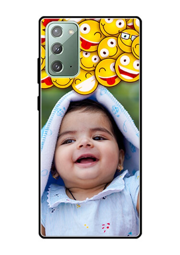 Galaxy Note 20 Custom Glass Mobile Case  - with Smiley Emoji Design