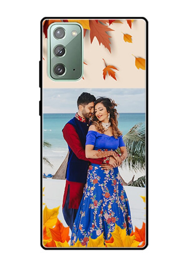 Galaxy Note 20 Photo Printing on Glass Case  - Autumn Maple Leaves Design