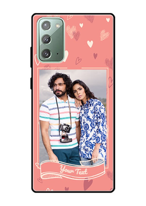 Galaxy Note 20 Custom Glass Phone Case  - Love doodle art Design
