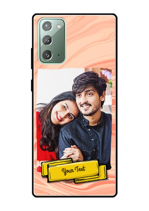 Galaxy Note 20 Personalized Glass Phone Case  - Marble Texture Design