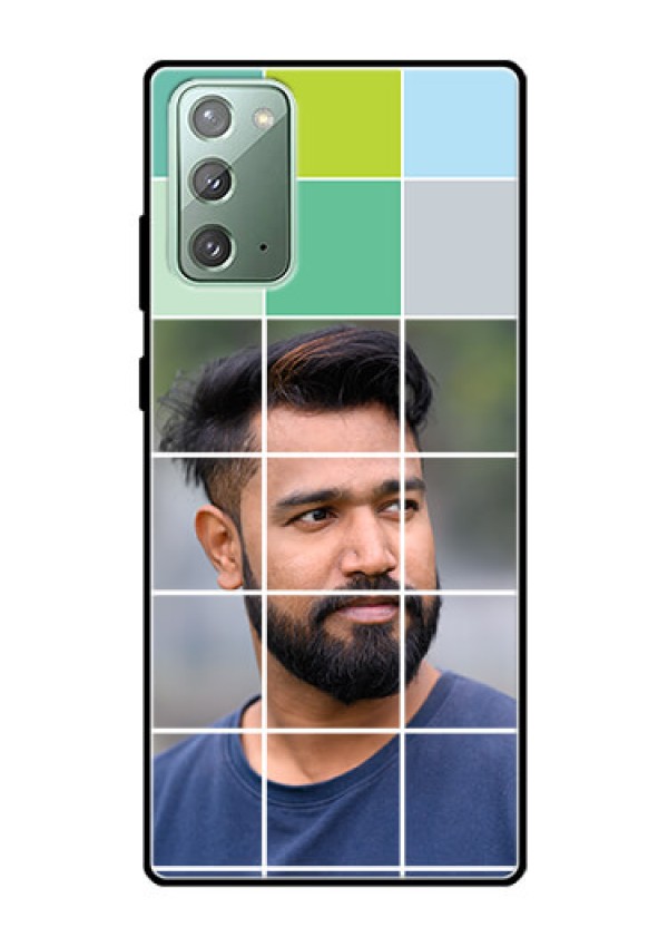 Galaxy Note 20 Photo Printing on Glass Case  - with white box pattern 