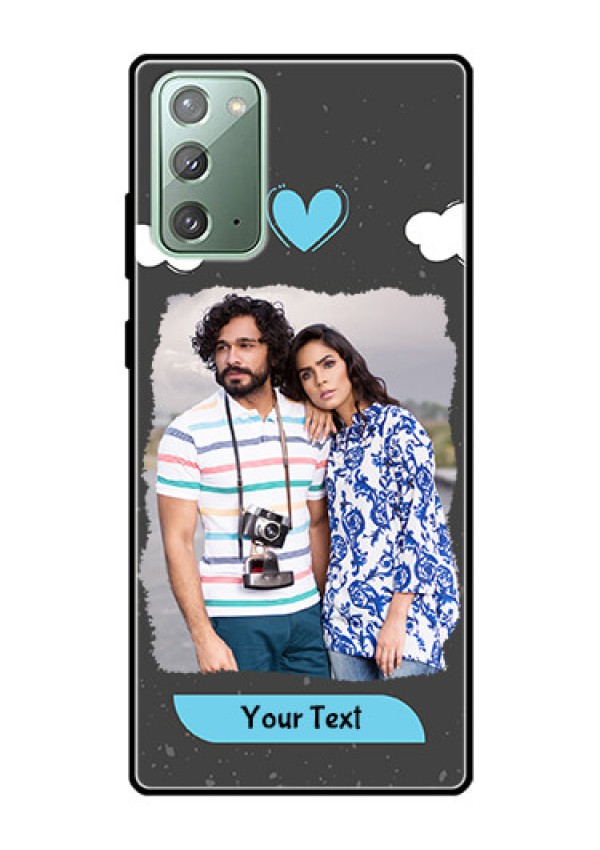 Galaxy Note 20 Custom Glass Phone Case  - Splashes with love doodles Design