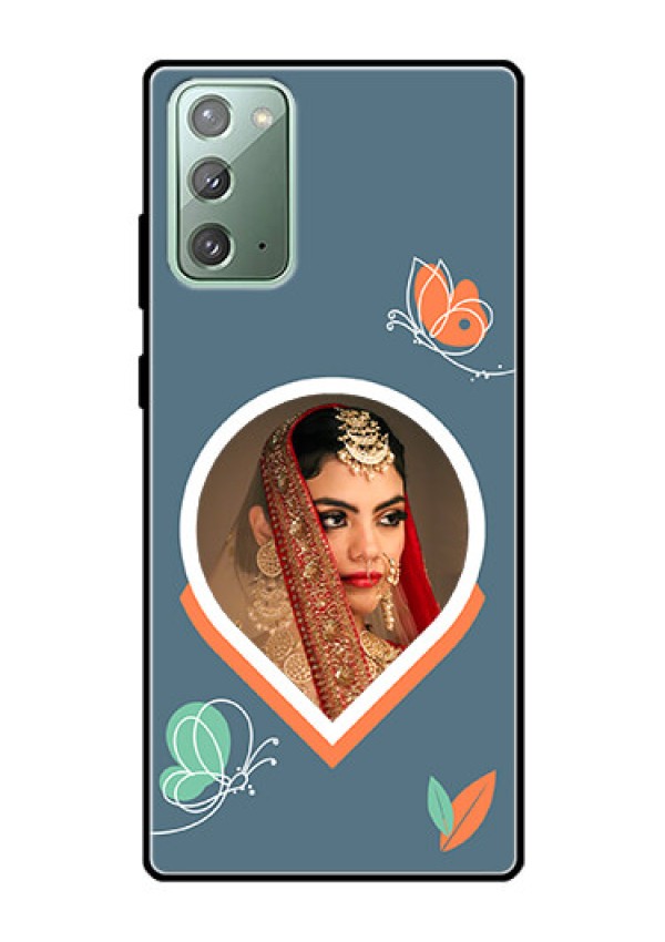 Galaxy Note 20 Custom Glass Mobile Case - Droplet Butterflies Design