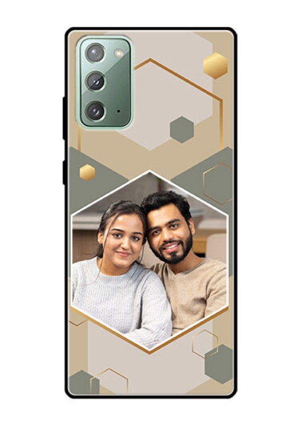 Galaxy Note 20 Photo Printing on Glass Case - Stylish Hexagon Pattern Design