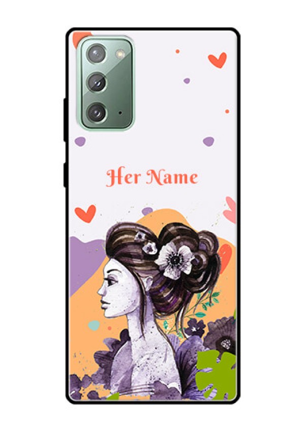Galaxy Note 20 Personalized Glass Phone Case - Woman And Nature Design