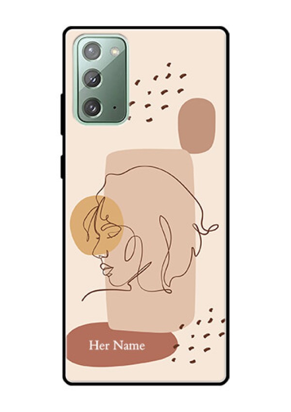 Galaxy Note 20 Photo Printing on Glass Case - Calm Woman line art Design