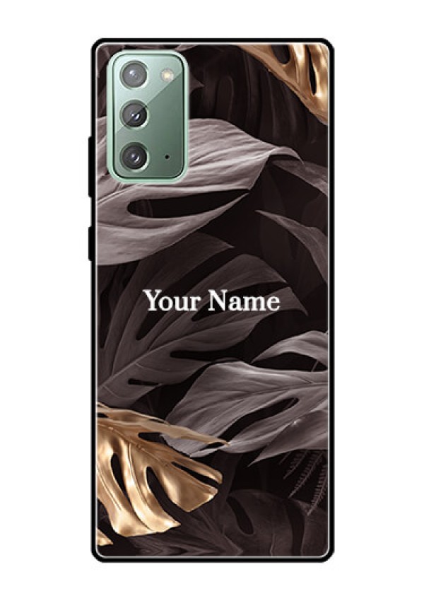 Galaxy Note 20 Personalised Glass Phone Case - Wild Leaves digital paint Design