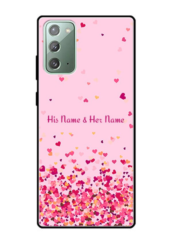 Galaxy Note 20 Photo Printing on Glass Case - Floating Hearts Design