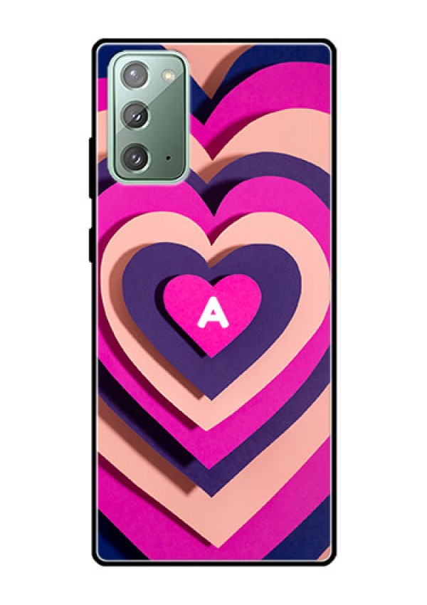 Galaxy Note 20 Custom Glass Mobile Case - Cute Heart Pattern Design