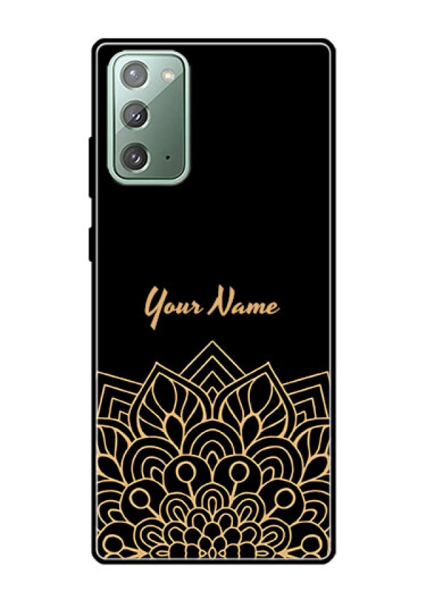 Galaxy Note 20 Custom Glass Phone Case - Golden mandala Design