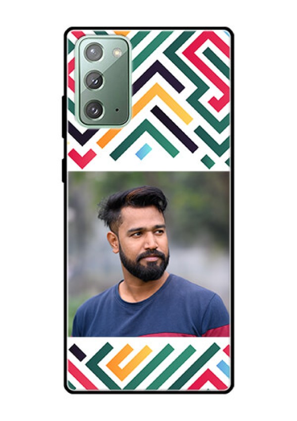Galaxy Note 20 Personalized Glass Phone Case - Colorful Maze Pattern Design