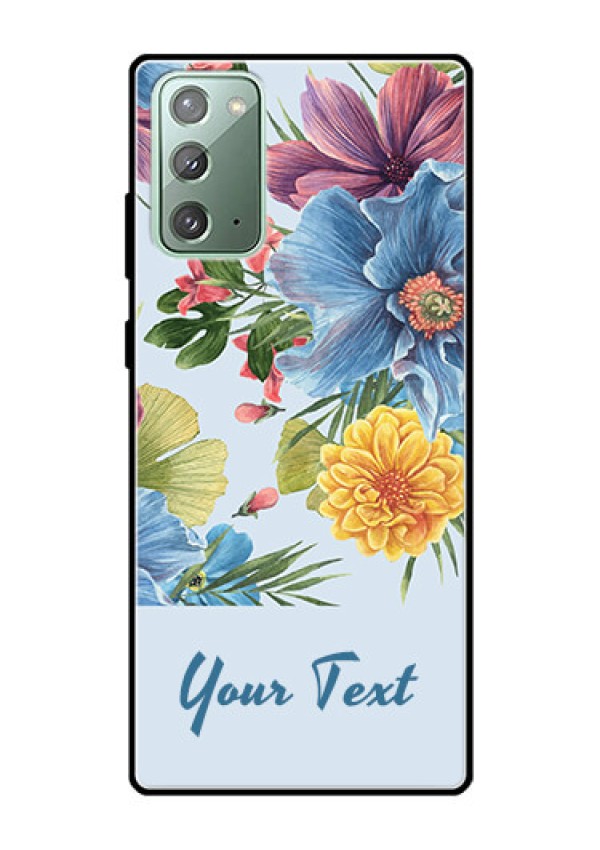 Galaxy Note 20 Custom Glass Mobile Case - Stunning Watercolored Flowers Painting Design
