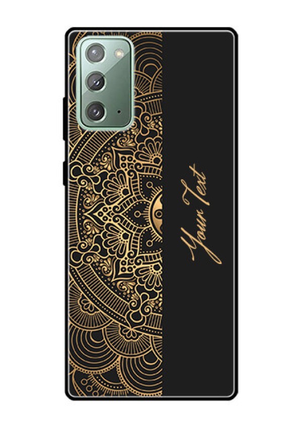 Galaxy Note 20 Photo Printing on Glass Case - Mandala art with custom text Design