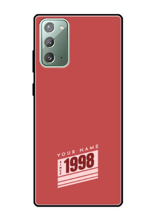 Galaxy Note 20 Custom Glass Phone Case - Red custom year of birth Design