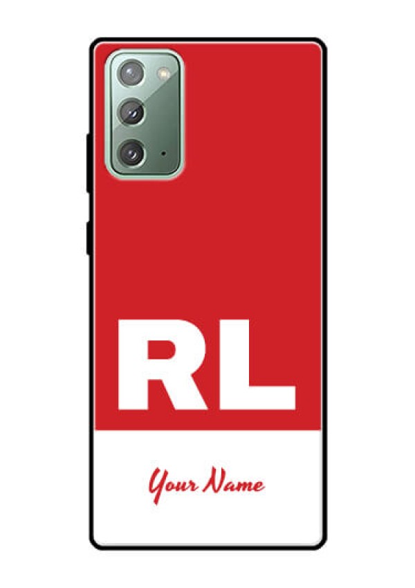 Galaxy Note 20 Personalized Glass Phone Case - dual tone custom text Design