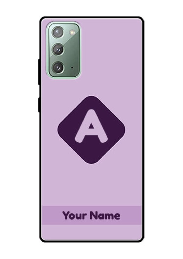 Galaxy Note 20 Custom Glass Mobile Case - Custom Letter in curved badge Design