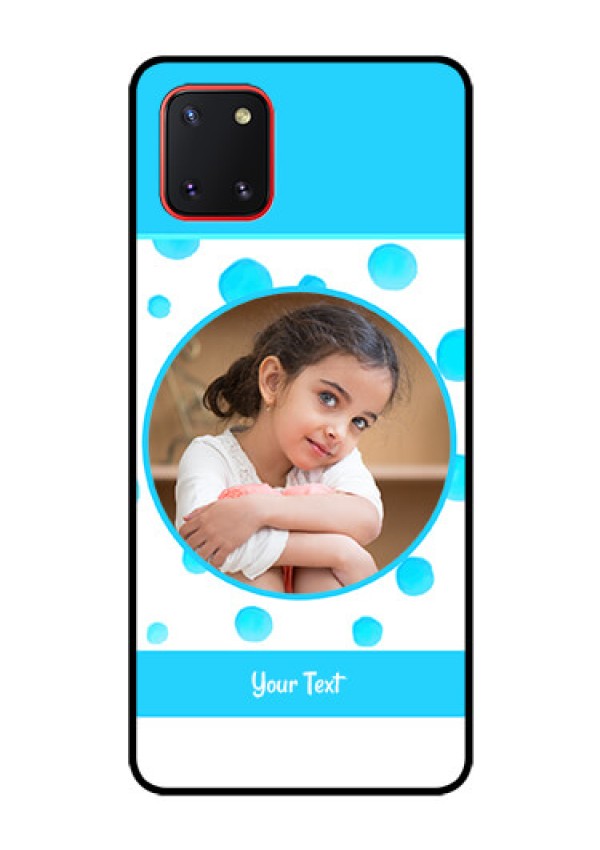 Galaxy Note10 Lite Photo Printing on Glass Case - Blue Bubbles Pattern Design