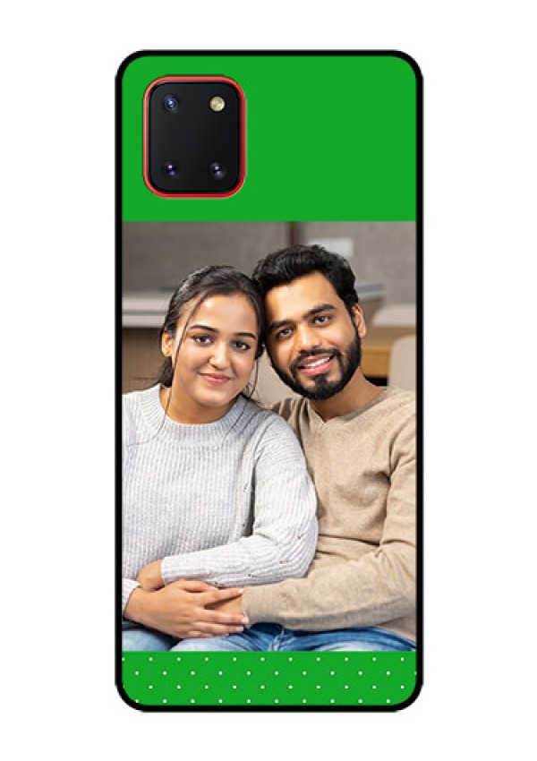Galaxy Note10 Lite Personalized Glass Phone Case - Green Pattern Design