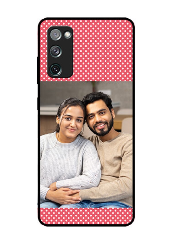 Galaxy S20 FE 5G Custom Glass Phone Case  - White Dotted Design