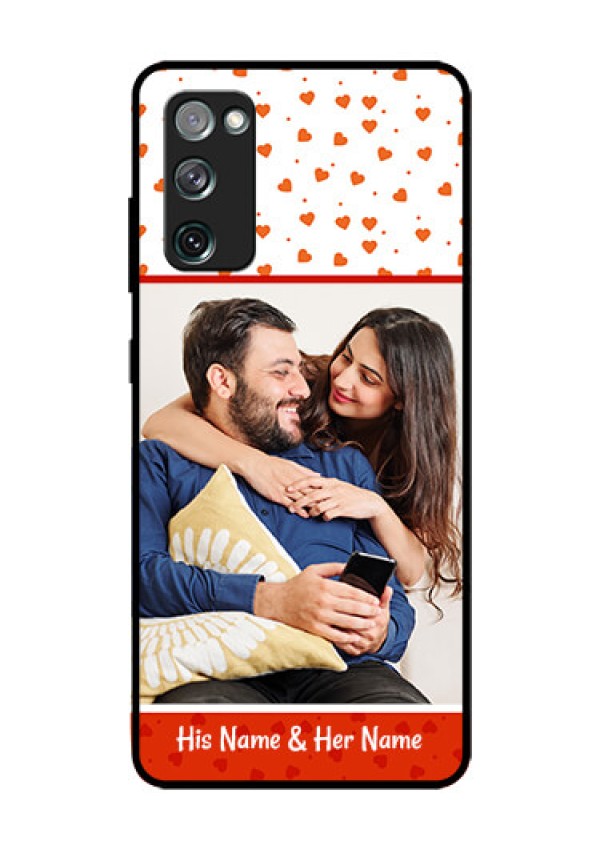 Galaxy S20 FE 5G Custom Glass Phone Case  - Orange Love Symbol Design