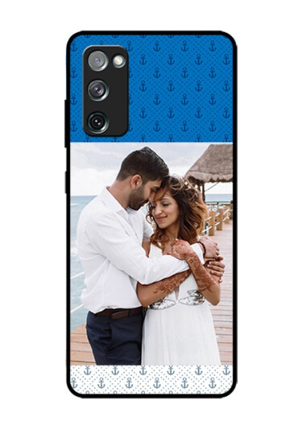 Galaxy S20 FE 5G Photo Printing on Glass Case  - Blue Anchors Design