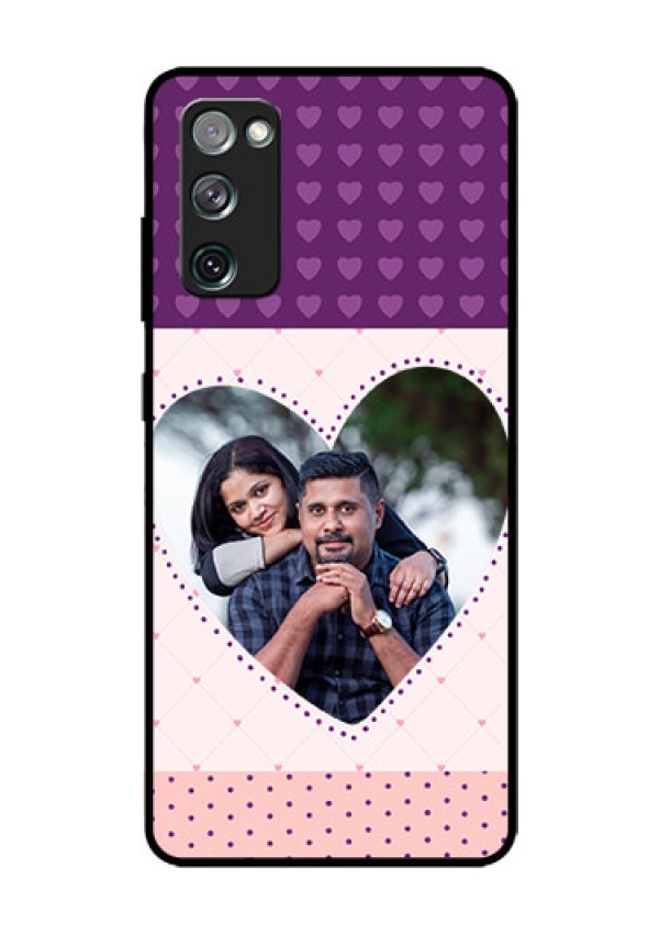 Galaxy S20 FE 5G Custom Glass Phone Case  - Violet Love Dots Design