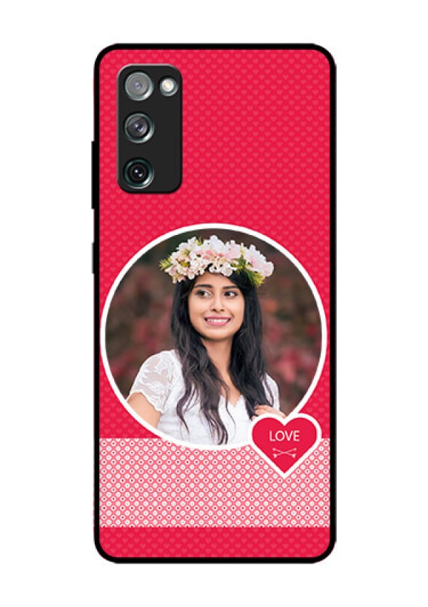 Galaxy S20 FE 5G Personalised Glass Phone Case  - Pink Pattern Design