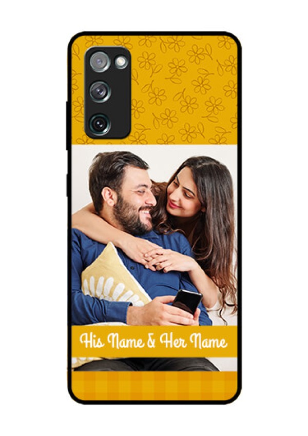 Galaxy S20 FE 5G Custom Glass Mobile Case  - Yellow Floral Design