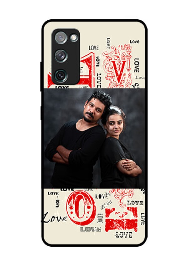 Galaxy S20 FE 5G Photo Printing on Glass Case  - Trendy Love Design Case