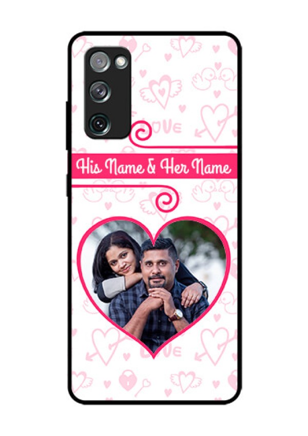Galaxy S20 FE 5G Personalized Glass Phone Case  - Heart Shape Love Design