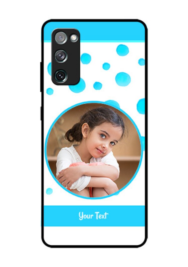 Galaxy S20 FE 5G Photo Printing on Glass Case  - Blue Bubbles Pattern Design