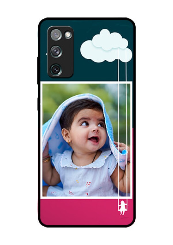 Galaxy S20 FE 5G Custom Glass Phone Case  - Cute Girl with Cloud Design