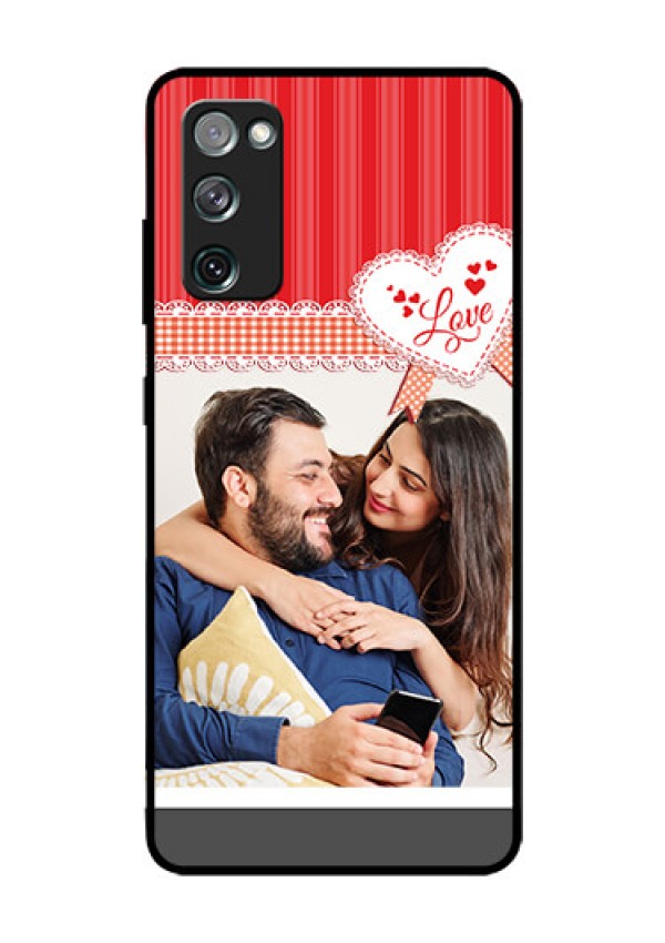Galaxy S20 FE 5G Custom Glass Mobile Case  - Red Love Pattern Design