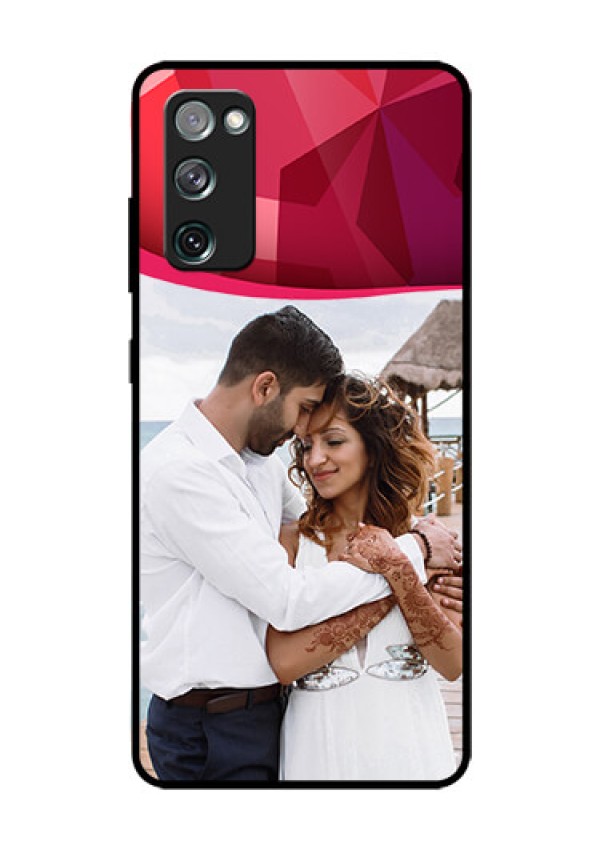 Galaxy S20 FE 5G Custom Glass Mobile Case  - Red Abstract Design