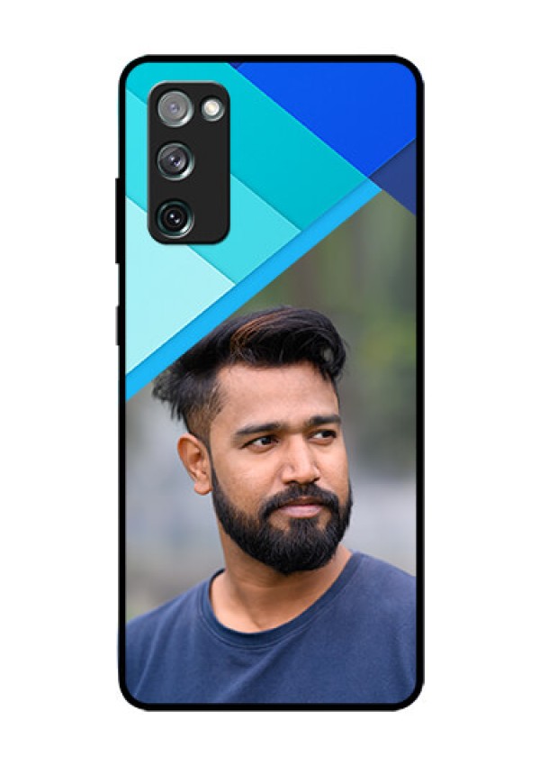 Galaxy S20 FE 5G Custom Glass Phone Case  - Blue Pattern Design