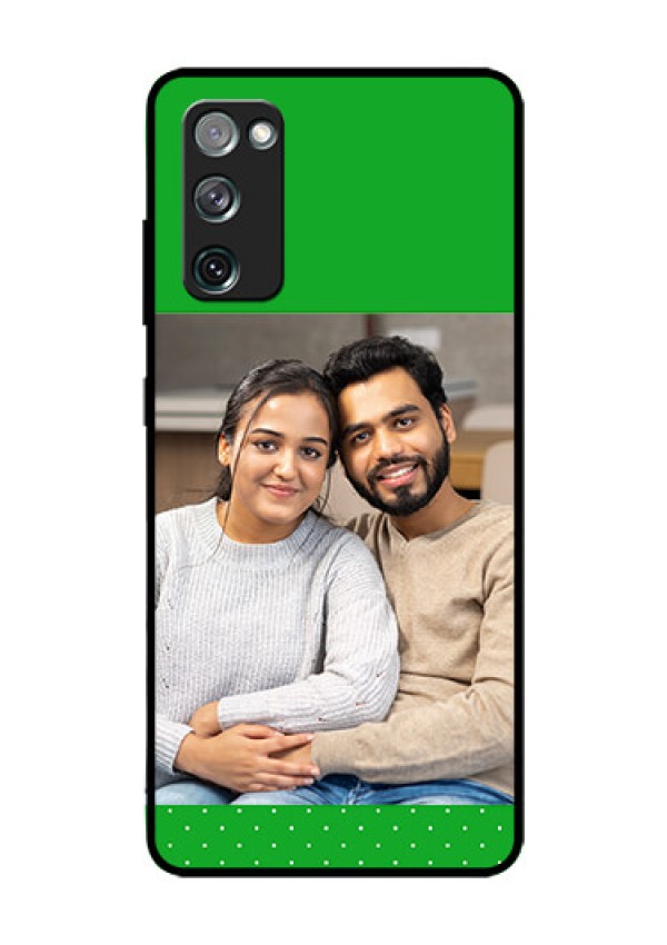 Galaxy S20 FE 5G Personalized Glass Phone Case  - Green Pattern Design