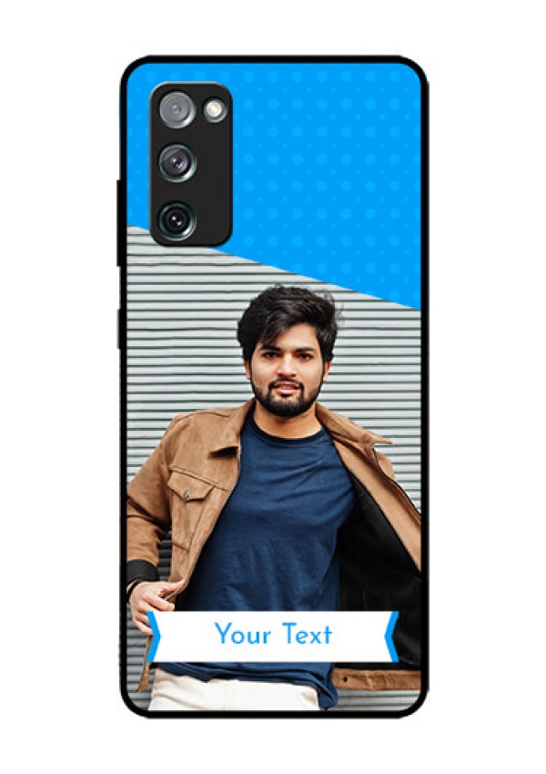 Galaxy S20 FE 5G Photo Printing on Glass Case  - Simple Blue Color Design