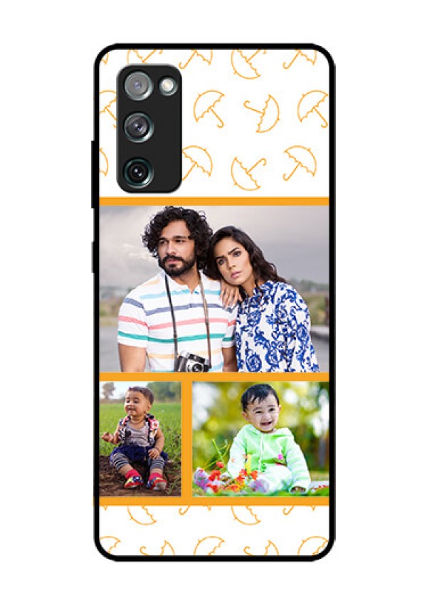 Galaxy S20 FE 5G Custom Glass Mobile Case  - Yellow Pattern Design