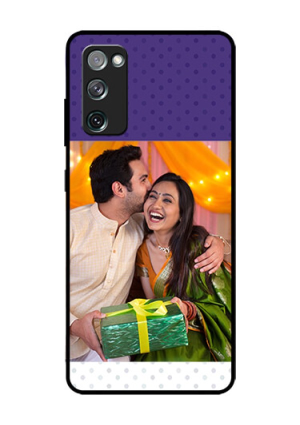 Galaxy S20 FE 5G Personalized Glass Phone Case  - Violet Pattern Design
