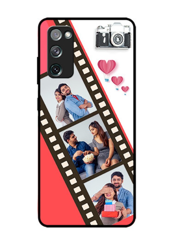 Galaxy S20 FE 5G Personalized Glass Phone Case  - 3 Image Holder with Film Reel
