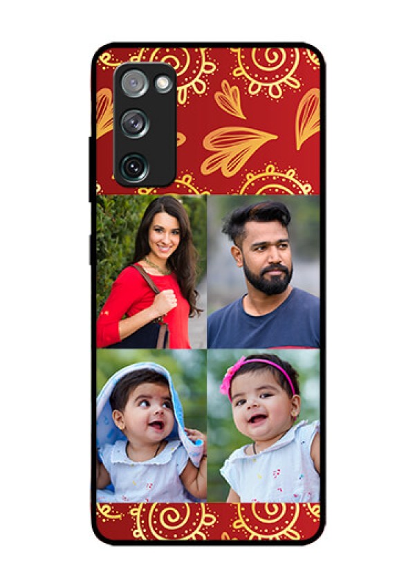 Galaxy S20 FE 5G Photo Printing on Glass Case  - 4 Image Traditional Design