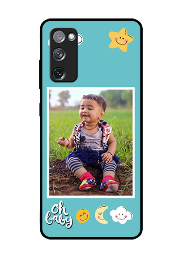 Galaxy S20 FE 5G Personalized Glass Phone Case  - Smiley Kids Stars Design