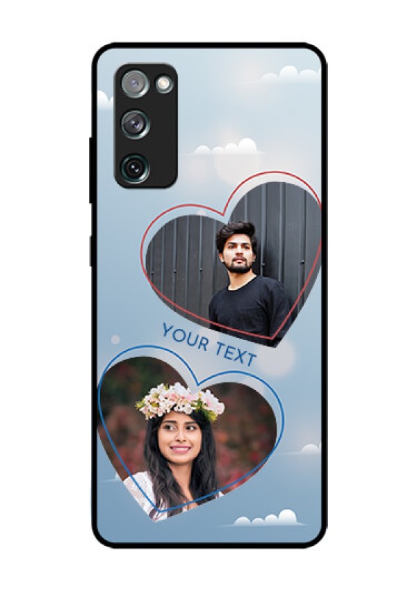 Galaxy S20 FE 5G Custom Glass Mobile Case  - Blue Color Couple Design 
